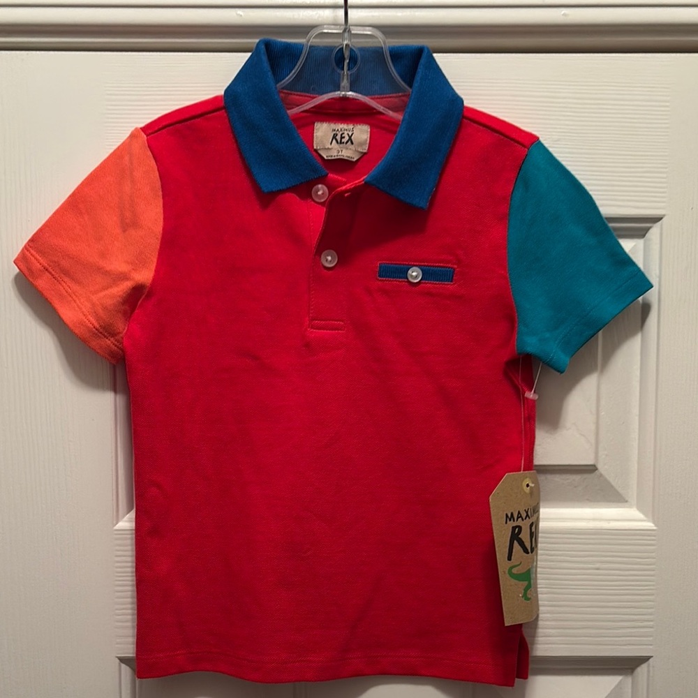 NWT Maximus Rex Kids Colorful Polo Shirt